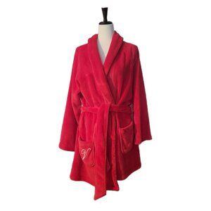 Victoria's Secret Plush Red Robe Short Size M/L Holidays Valentine